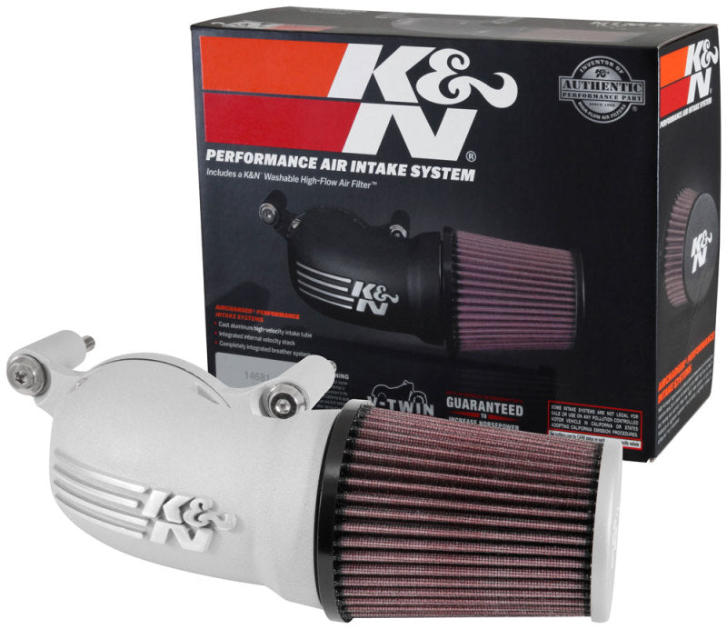 K&N 01-17 Harley Davidson Softail / Dyna FI Performance Air Intake System Silver