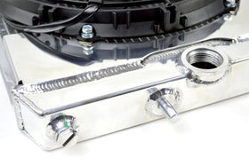 CSF 96-07 Mitsubishi Evo 4/5/6/7/8/9 Full-Slim Radiator w/12in Fan & Shroud/-16AN & Slip On Fitting - 0