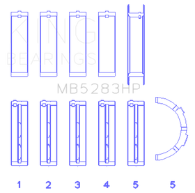 King Engine Bearings Performance Main Bearing Set - Size STD - 0