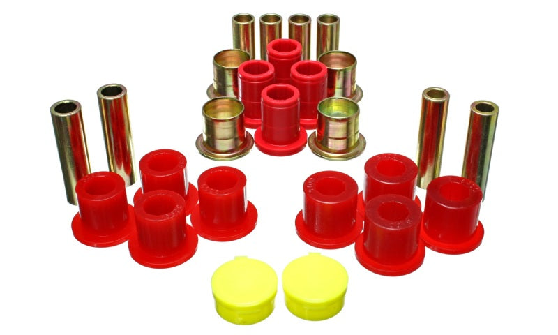 Energy Suspension 87-04 Dodge Dakota / 98-03 Durango 4WD Red Front End Control Arm Bushing Set - 0