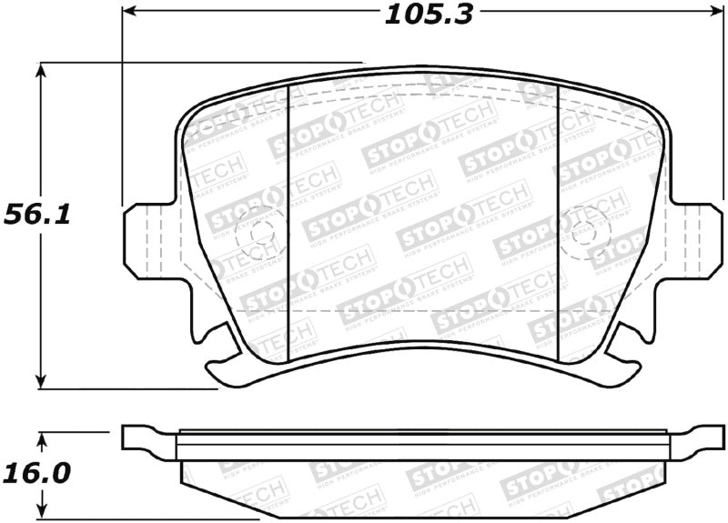 StopTech Performance 08-13 Audi S3 Rear Brake Pads - 0