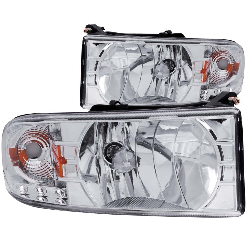 ANZO 1994-2001 Dodge Ram Crystal Headlights Chrome w/ LED - 0