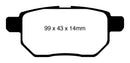EBC 09-10 Pontiac Vibe 1.8 Yellowstuff Rear Brake Pads-5