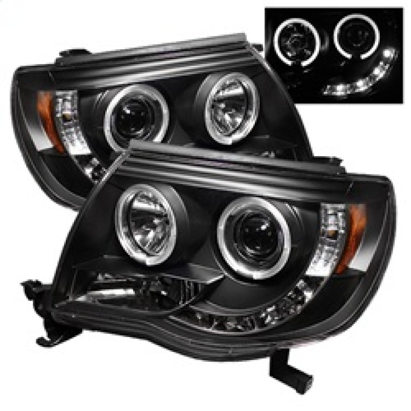 Spyder Toyota Tacoma 05-11 Projector Headlights LED Halo LED Black High H1 Low H1 PRO-YD-TT05-HL-BK - 0