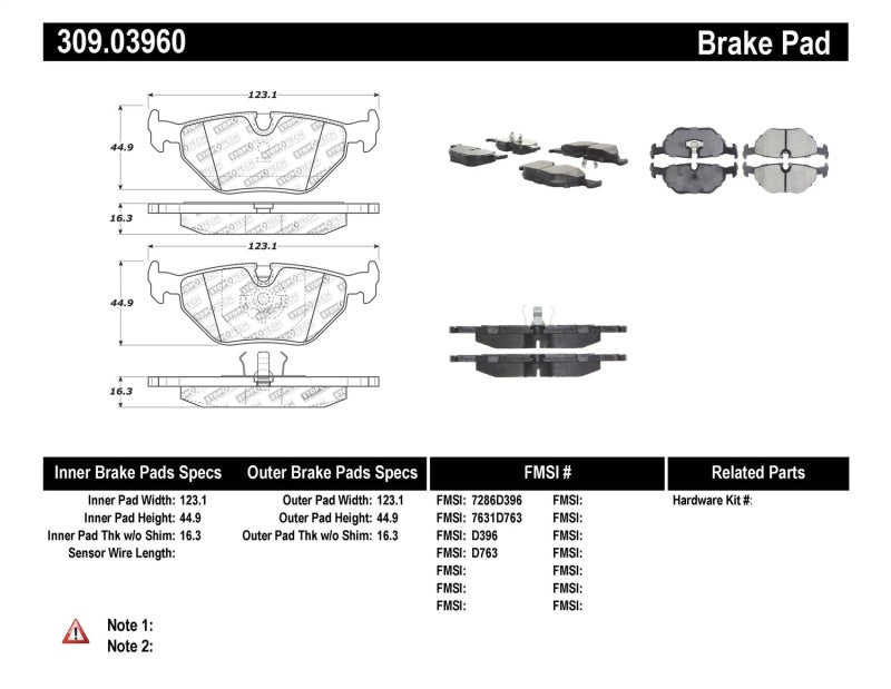 StopTech Performance 87-99 BMW M3 / 89-93 M5 / 98-02 Z3 Rear Street Performance Brake Pads - 0