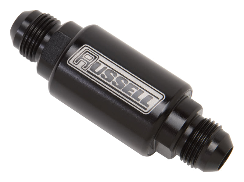 Russell Performance Black Anodized (3in Length 1-1/4in dia. -6 male inlet/outlet) - 0