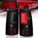ANZO 2003-2006 Chevy Silverado 1500 LED Taillights Plank Style Black w/Smoke Lens-1