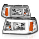 ANZO 2001-2011 Ford Ranger Crystal Headlights w/ Light Bar Chrome Housing-5
