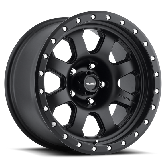 Raceline 929B Avenger 17x9in / 8x165.1 BP / -12mm Offset / 130.81mm Bore - Satin Black Wheel