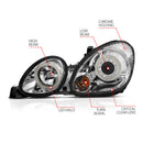 ANZO 1998-2005 Lexus Gs300 Projector Headlights w/ Halo Chrome-13