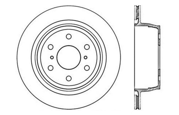StopTech 05-10 GMC Sierra (w/ Rear Drum) / 07-09 GMC Yukon Rear Right Slotted & Drilled Rotor