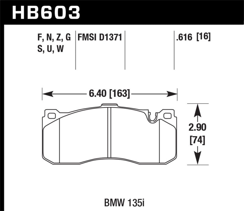 Hawk BMW 135i HP+ Street Front Brake Pads - 0