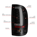ANZO 1995-2000 Toyota Tacoma LED Taillights Black Housing Smoke Lens (Pair)-4