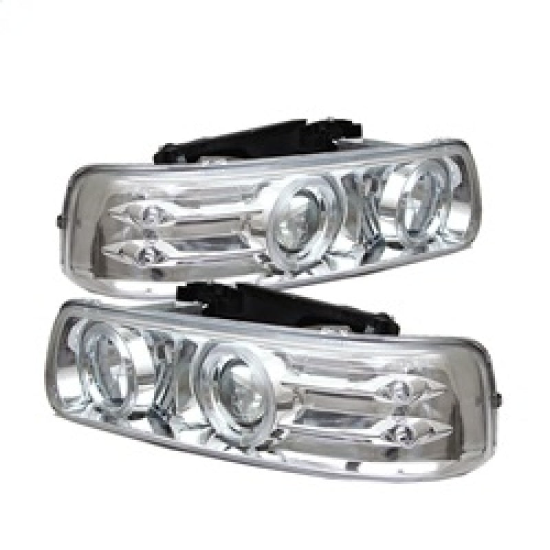 Spyder Chevy Silverado 1500/2500 99-02Projector Headlights LED Halo LED Chrome PRO-YD-CS99-HL-C - 0