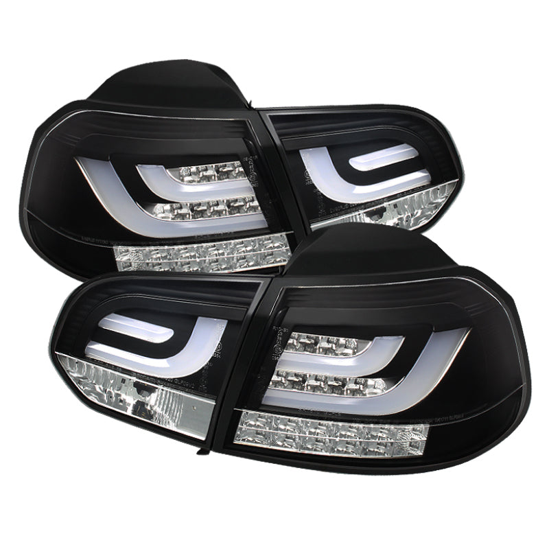 Spyder Volkswagen Golf/GTI 10-13 G2 Type With Light Bar LED Tail Lights Black ALT-YD-VG10-LED-G2-BK - 0