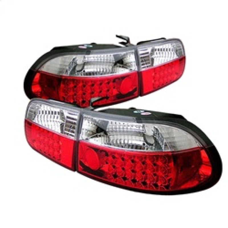 Spyder Honda Civic 92-95 3DR LED Tail Lights Red Clear ALT-YD-HC92-3D-LED-RC - 0