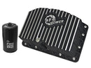 AFE Pro Series Engine Oil Pan Black w/Machined Fins; 11-16 Ford Powerstroke V8-6.7L (td)-1