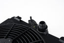 CSF Universal Half Radiator w/-16AN & Slip-On Fittings/12in SPAL Fan & Shroud - Black Finish-5