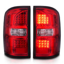 ANZO 2014-2018 GMC Sierra LED Tail Lights Black Housing Red/Clear Lens-8