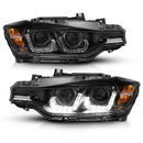 ANZO 2012-2015 BMW 3 Series Projector Headlights w/ U-Bar Black-18