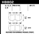 Hawk 15-17 Ford Mustang Performance Pkg (NON GT) HPS Front Brake Pads-5
