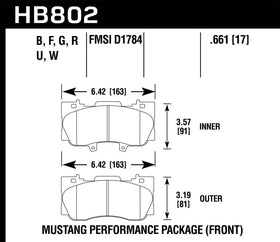 Hawk 16-17 Ford Mustang HP+ Street Front Brake Pads - 0