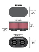 K&N Filter Universal Filter 2 3/4 inch Dual Flange GSXR Oval (2/Box)-12