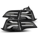 AlphaRex 17-22 Tesla Model 3 PRO-Series LED Tail Lights Jet Black w/Seq Sig-1