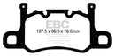 EBC 13-15 Porsche 911 (991) (Cast Iron Rotor only) 3.8 GT3 Yellowstuff Rear Brake Pads-5