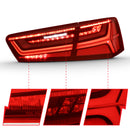 ANZO 2012-2018 Audi A6 LED Taillight Black Housing Red/Clear Lens 4 pcs (Sequential Signal)-7