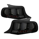 Spyder 10-12 Ford Mustang Light Bar Seq Turn Signal LED Tail Lights - Smoke ALT-YD-FM10-LED-SM-1