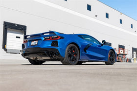 Corsa 20-25 Corvette C8 3in Valved Cat-Back 4.5in Blk Quad Tips Fits Factory Perf Exhaust DeletesAFM - 0
