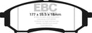 EBC 05-07 Ford F250 (inc Super Duty) 5.4 (2WD) Yellowstuff Rear Brake Pads-4