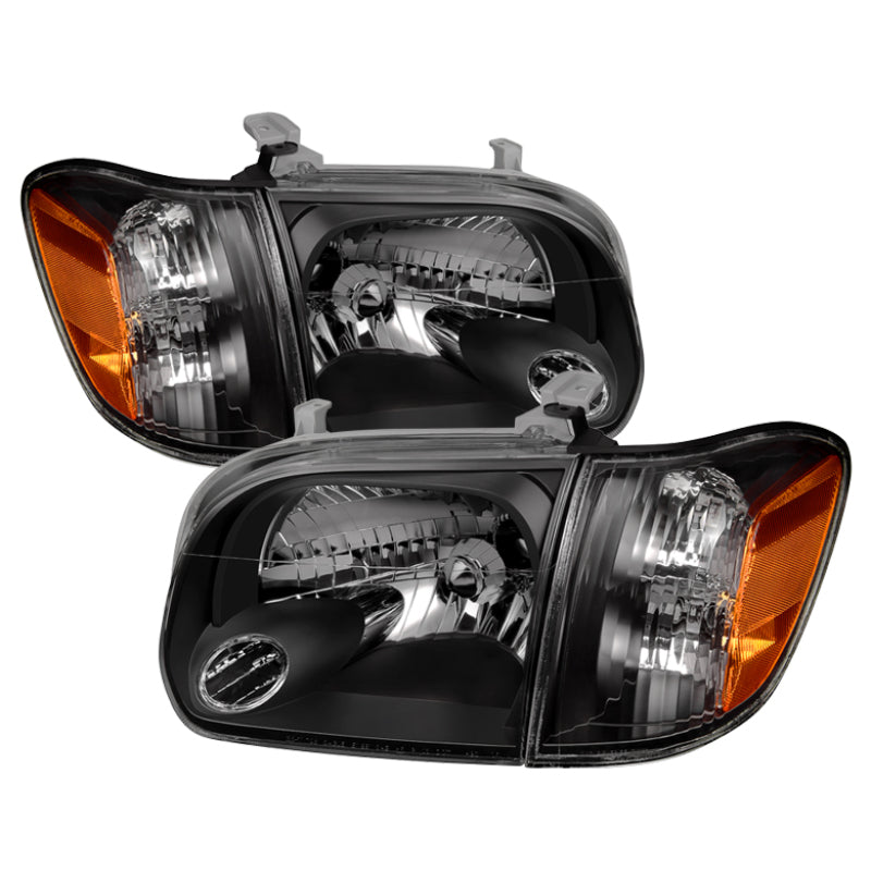 Xtune Toyota Tundra Double Cab 05-06 OEM Style Headlights & Corner Lights Black HD-JH-TTUN05-AM-BK - 0