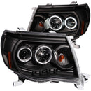 ANZO 2005-2011 Toyota Tacoma Projector Headlights w/ Halo Black-3