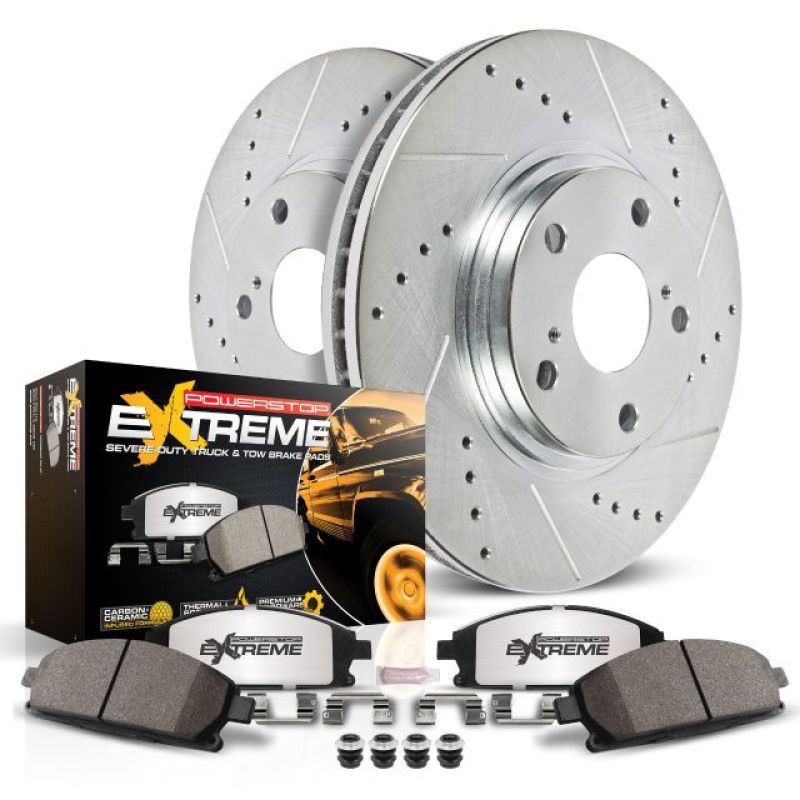 Power Stop 90-99 Jeep Cherokee Front Z36 Truck & Tow Brake Kit - 0