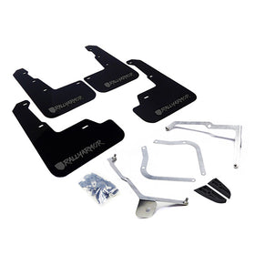 Rally Armor 15-21 Subaru WRX/STI Black Mud Flap Grey Altered Font Logo - 0