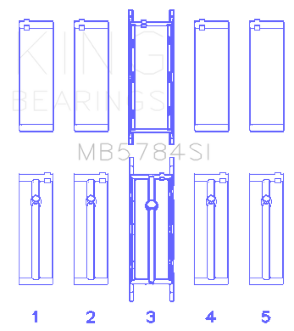 King Engine Bearings BMW N20B20 Main Bearing Set - Size +0.50mm