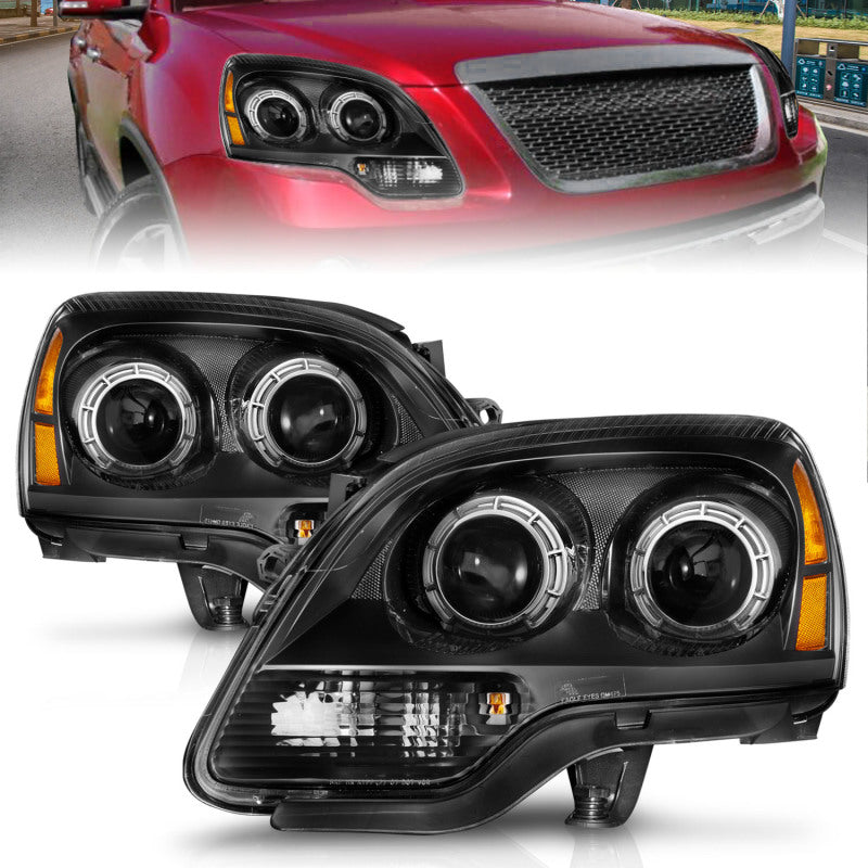 Anzo 99-17 GMC Sierra/Denali Headlights Chrome Amber (w/C Light Bars) - 0