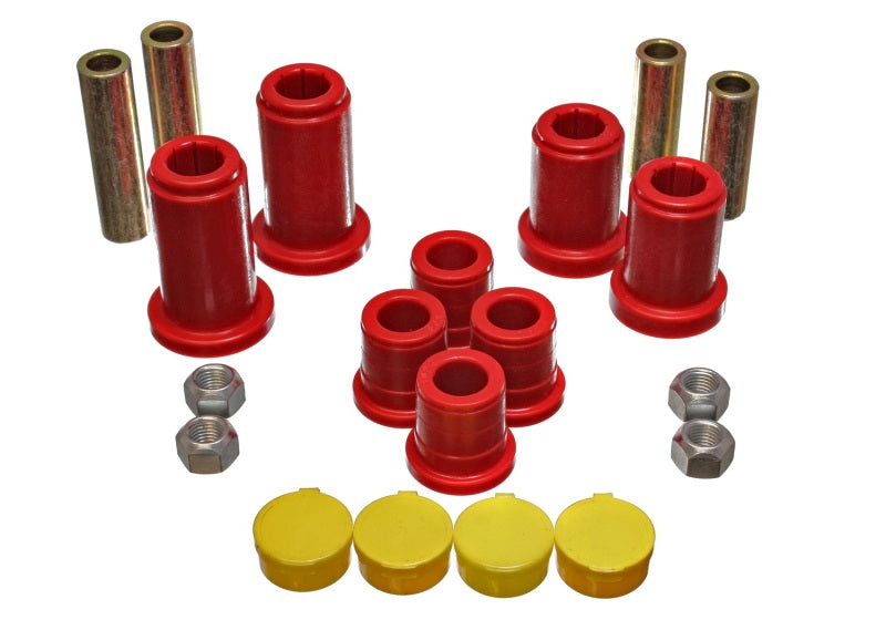 Energy Suspension 98-99 Tahoe/Yukon/Denali / 98-95 K5 Blazer 4WD Red Front End C/A Bushing Set - 0