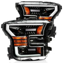 AlphaRex 15-17 Ford F-150 PRO-Series Proj Headlights Plank Style Gloss Blk w/Activ Light/Seq Signal-4
