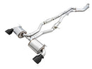 AWE Tuning 2020 Toyota Supra A90 Resonated Touring Edition Exhaust - 5in Diamond Black Tips-1