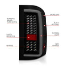 ANZO 2007-2013 Chevrolet Silverado1500/ 2500/ 3500 LED Tail Lights w/ Light Bar Black Housing Smoke-12