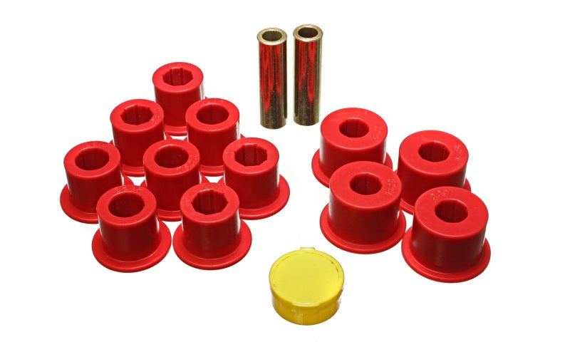 Energy Suspension 6/86-97 Nissan 720 & Hardbody Pickup 2WD Red Rear Leaf Spring Bushing Set - 0