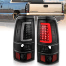 ANZO 2003-2006 Chevy Silverado 1500 LED Taillights Plank Style Black w/Clear Lens-1