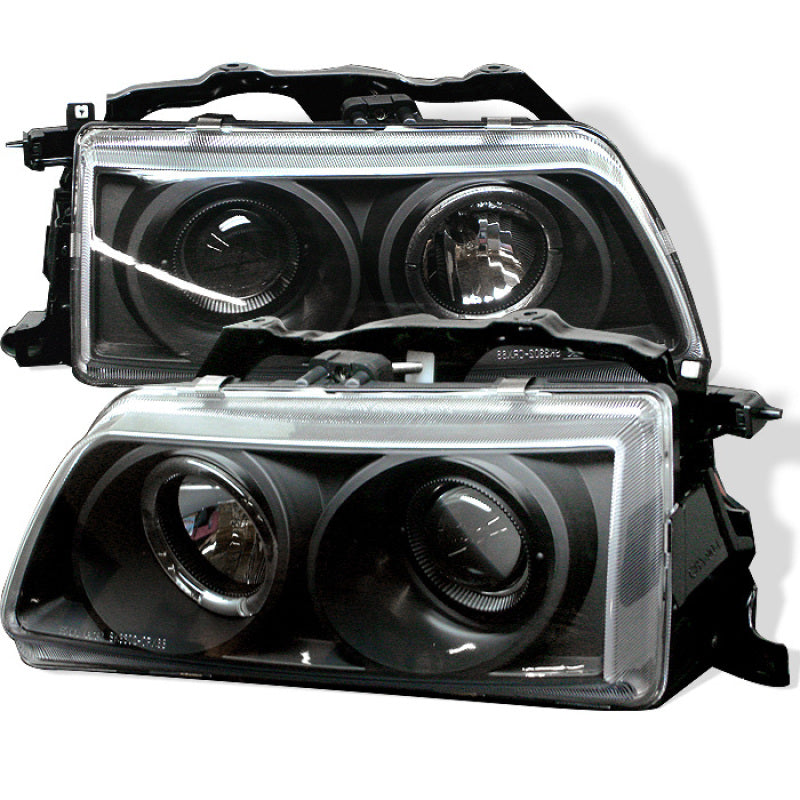 Spyder Honda Civic 90-91/CRX 90-91 Projector Headlights LED Halo Blk PRO-YD-HC90-HL-BK - 0