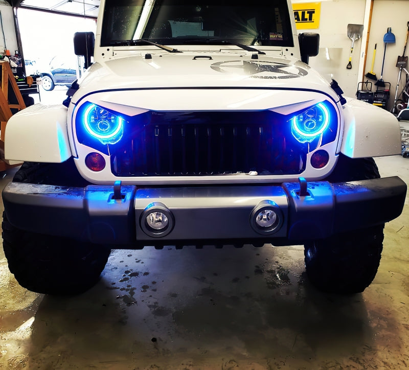 Oracle 7in High Powered LED Headlights - Black Bezel - ColorSHIFT No Controller