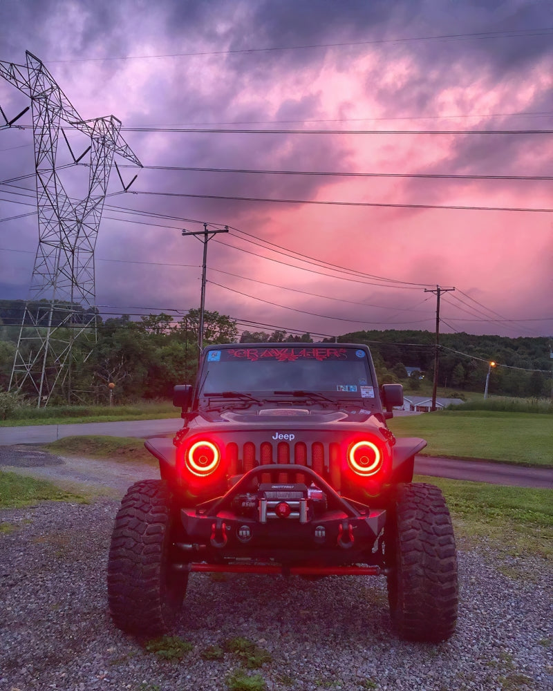 Oracle 7in High Powered LED Headlights - Black Bezel - ColorSHIFT 2.0