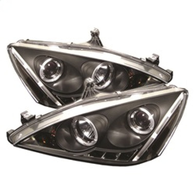 Spyder Honda Accord 03-07 Projector Headlights LED Halo Amber Reflctr LED Blk PRO-YD-HA03-AM-BK - 0