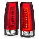 ANZO 1999-2000 Cadillac Escalade LED Taillights Chrome Housing Red/Clear Lens Pair-7